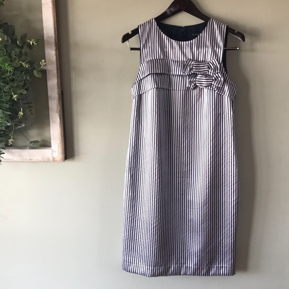 Banana Republic navy/white stripe dress Size 4 - Picture 1 of 4